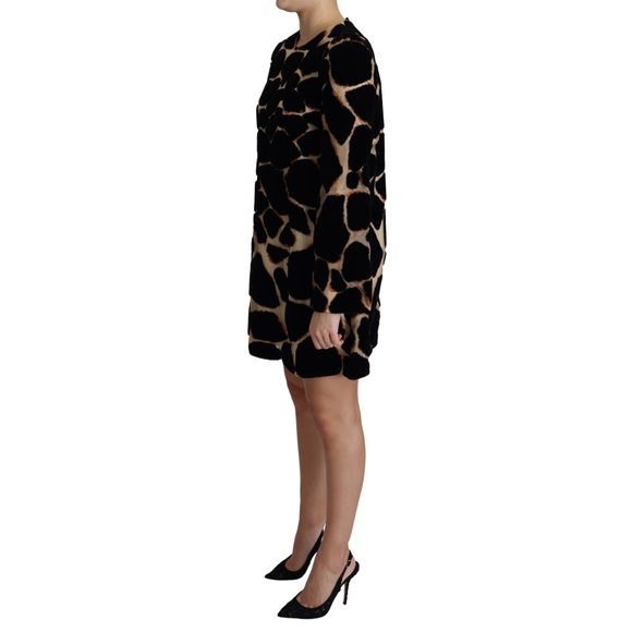 Dolce & Gabbana Black Giraffe Print Shift Mini Dress - Picture 4 of 4